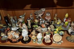 A COLLECTION OF OVER FORTY BIRD FIGURES IN PORCELAIN, RESIN AND COMPOSITION, ETC, including Royal