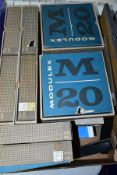 A QUANTITY OF BOXED LEGO MODULEX M20 BUILDING SYSTEMS SETS, assorted parts, contents not checked,