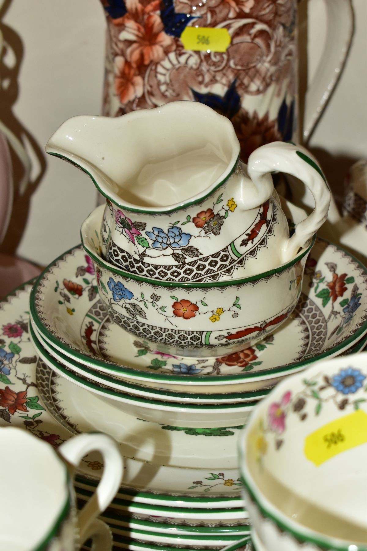 SPODE CHELSEA ROSE TEA/DINNER WARES, ETC, comprising six cups and saucers, six side plates, six - Image 6 of 7