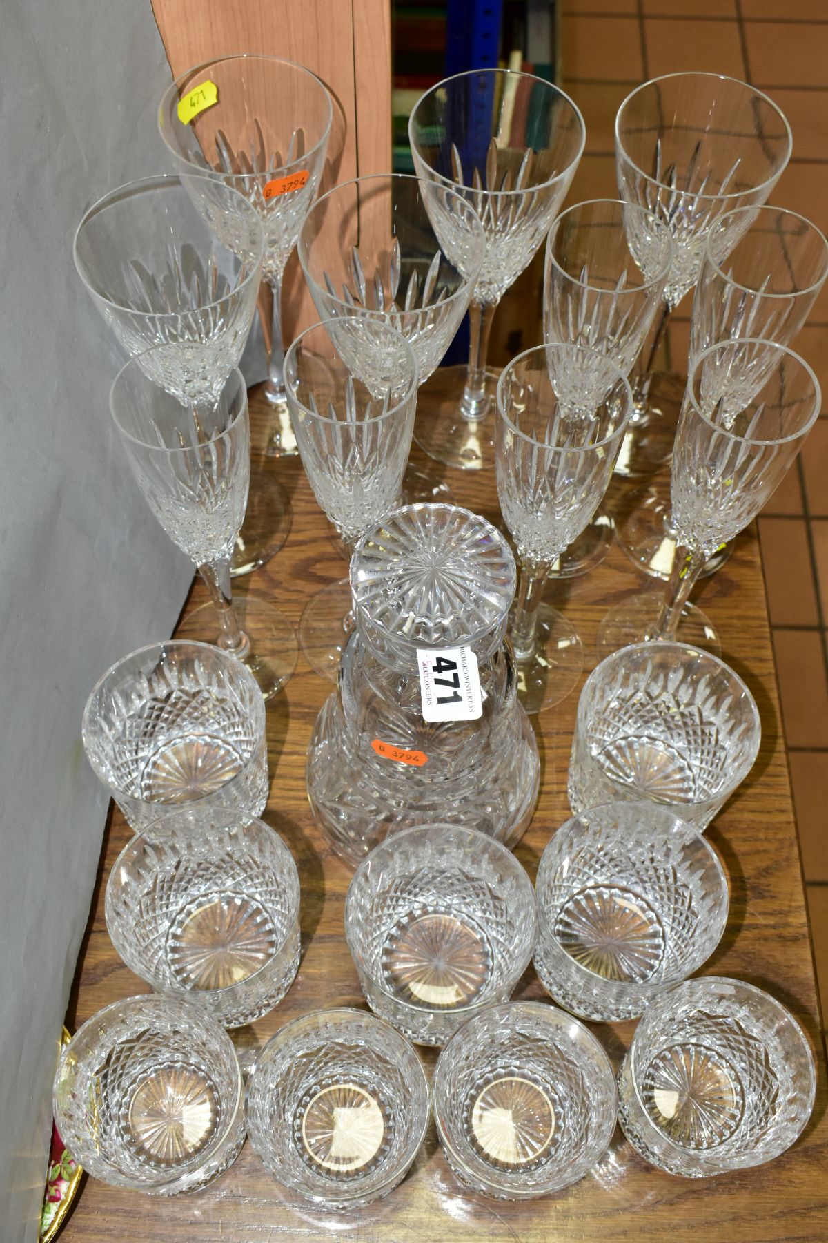 A SUITE OF STUART CRYSTAL DRINKING GLASSES AND A STUART CRYSTAL DECANTER, the decanter of bell shape - Image 11 of 11