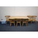 A 20TH CENTURY PINE KITCHEN TABLE with a single drawer, length 183cm x depth 89cm x height 77cm