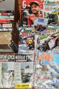 MOTORCYCLE BOOKS & MAGAZINES comprising books featuring Guy Martin, Barry Sheene, TT, British