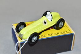 A BOXED MATCHBOX MASERATI 4 CLT/1948 RACING CAR, No 52, less common version in lemon yellow with