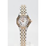 A LADIES 'MICHEL HERBELIN' WRISTWATCH, quartz movement, round white dial signed 'Michel Herbelin',