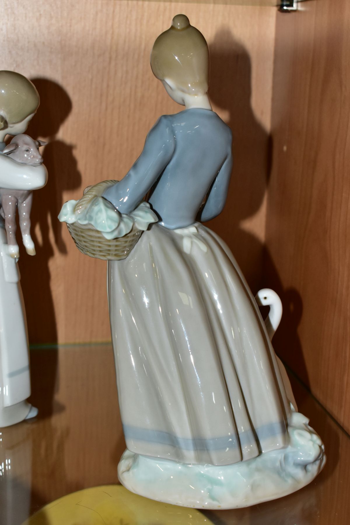 TWO LLADRO FIGURE GROUPS, a Girl with Basket Feeding Geese, sculpture Vincent Martinez issued 1969 - Image 9 of 12