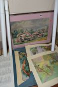 A 1950'S INFANT SCHOOL PORTFOLIO OF APPROXIMATE EIGHTY ILLUSTRATIONS BY VARIOUS ARTISTS, size of