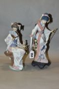 TWO LLADRO JAPANESE GEISHA FIGURES, comp[rising 'Teruko' No. 1451 issued 1983, retired 2013,