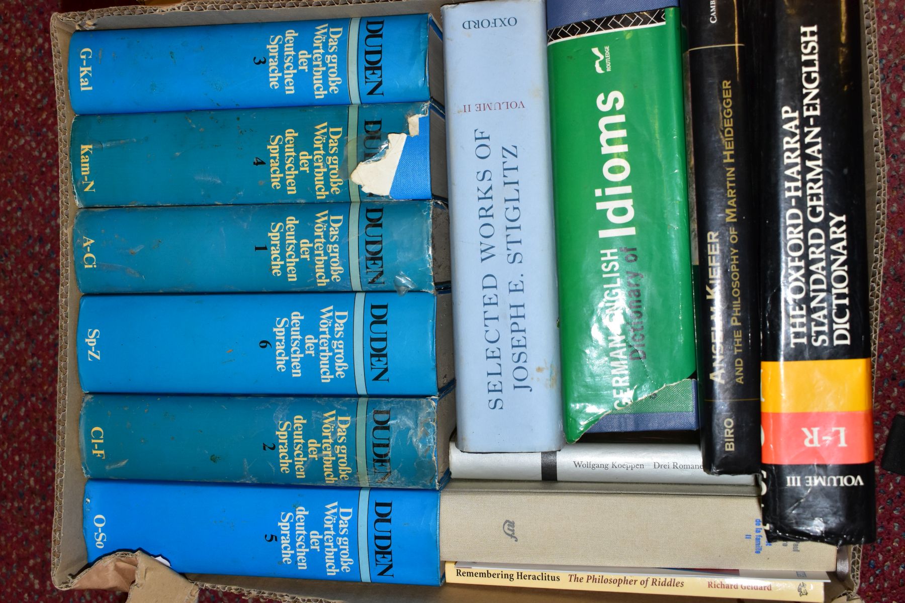 SEVEN BOXES OF BOOKS, subjects are mostly philosophy, language and literature, with or by Hegel, - Image 6 of 8