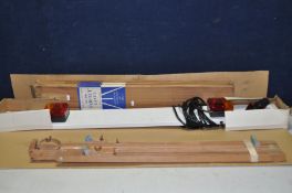 A VINTAGE LUCAS TRAILER LIGHT BAR with seven pin multi plug and a Windsor and Newton's No. 116