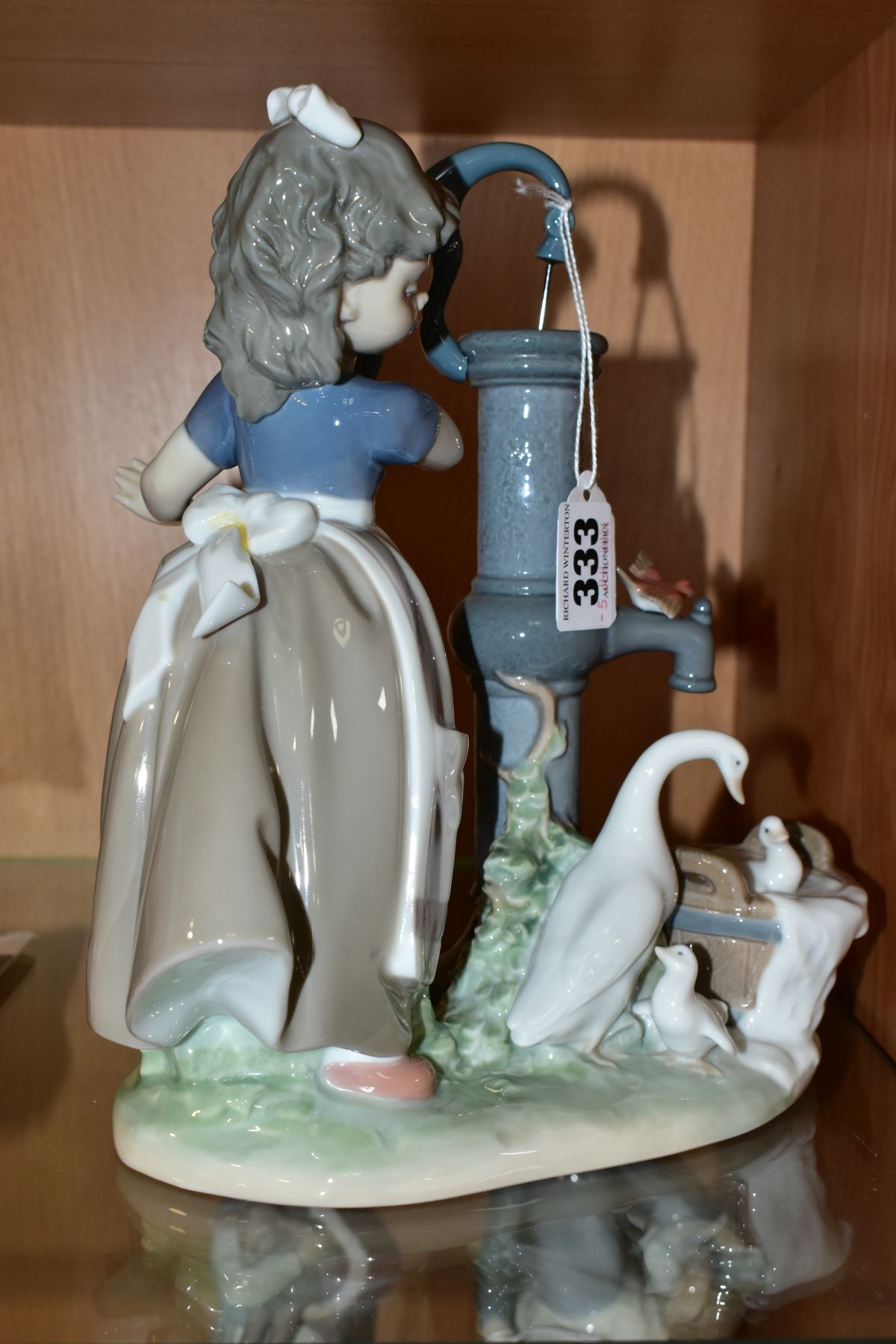 A LLADRO FIGURE GROUP, 'Summer on the Farm' No 5285, depicting young girl at water pump with - Image 2 of 5