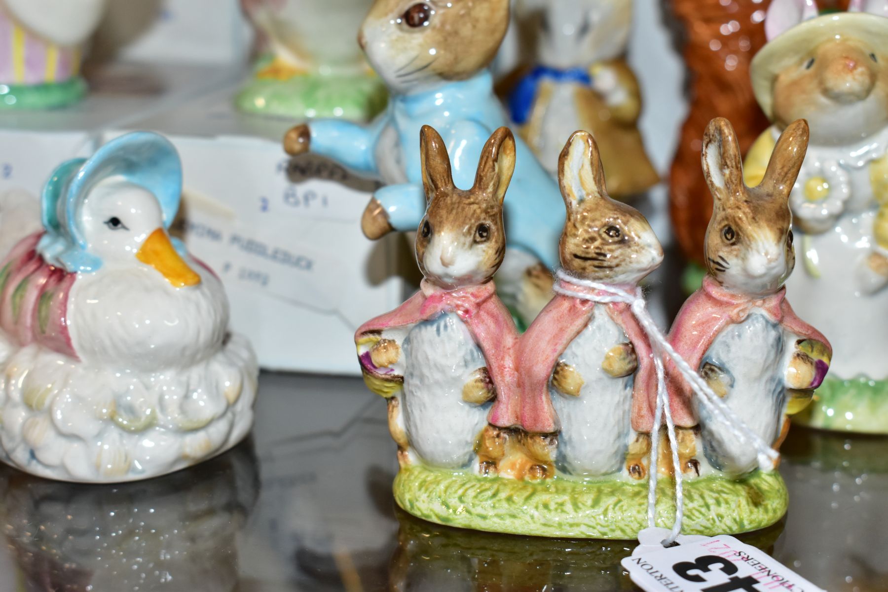 ELEVEN BEATRIX POTTER FIGURES, comprising six Beswick Flopsy, Mopsy and Cottontail, Amiable Guinea- - Image 3 of 12
