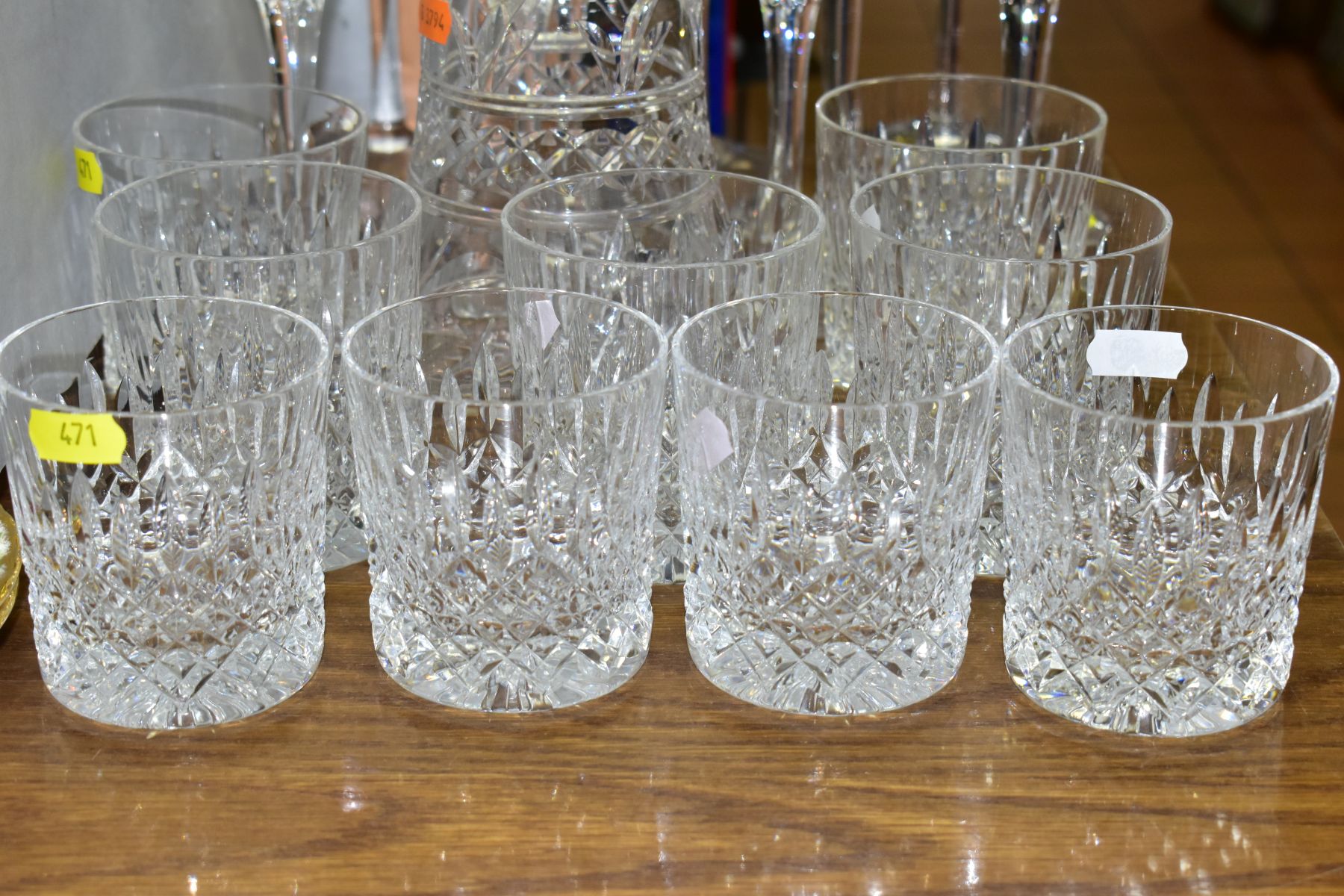 A SUITE OF STUART CRYSTAL DRINKING GLASSES AND A STUART CRYSTAL DECANTER, the decanter of bell shape - Image 2 of 11