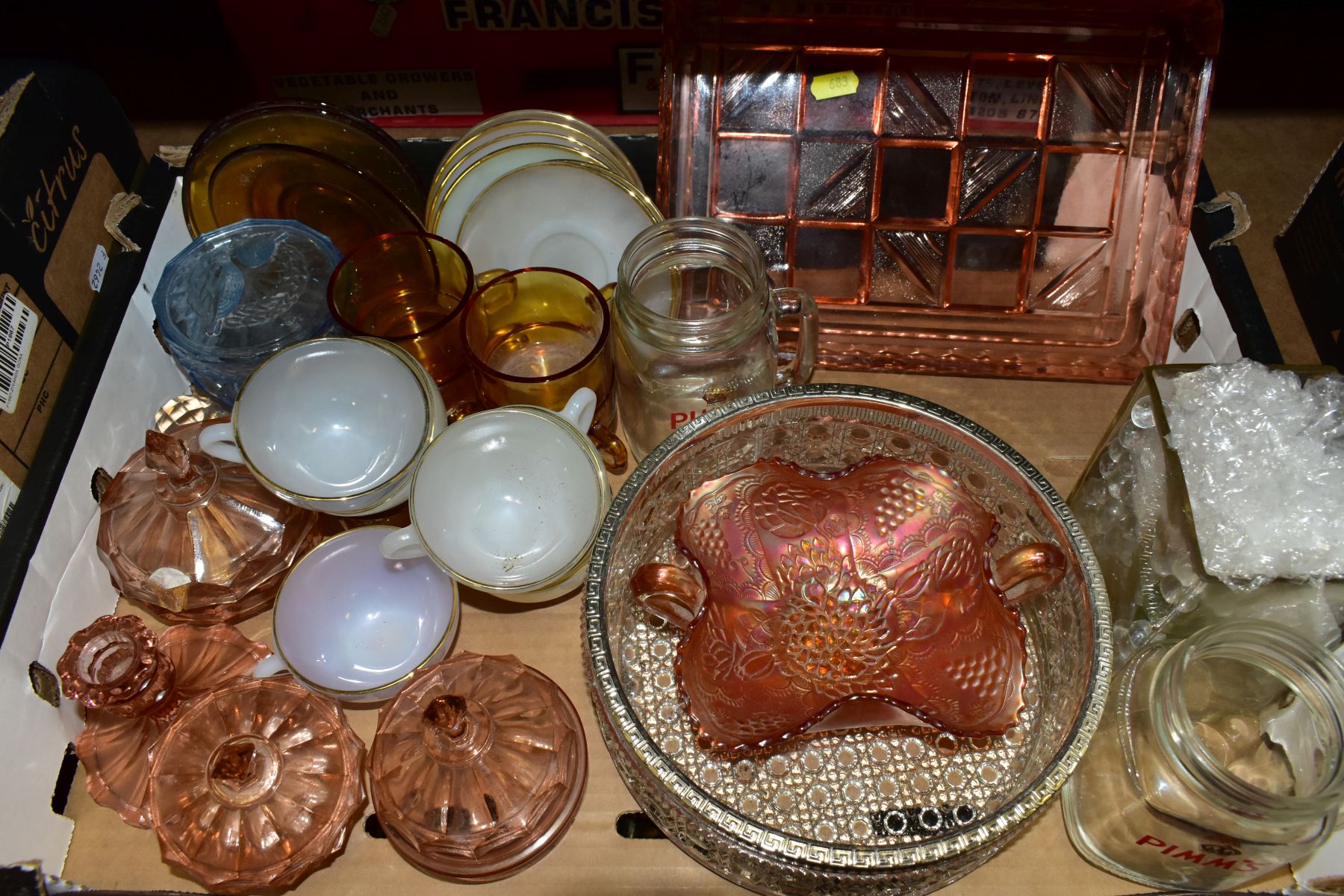 SIX BOXES OF CERAMICS AND GLASSWARE, including Queensberry part coffee service, assorted serving - Image 3 of 7