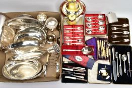 A BOX OF MISCELLANEOUS ITEMS, to include an early 20th century nut cracker set comprising of two nut