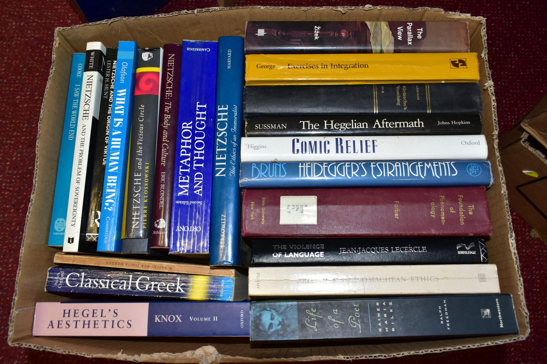 SIX BOXES OF PHIOLOSOPHY INTEREST BOOKS, to include works on/by Hegel, Nietzsche, Schopenhauer, - Image 6 of 7