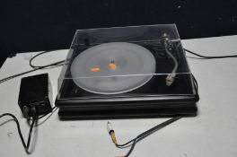 THE VALDI TURNTABLE BY GUY ADAMS with a Black Ash plinth, Frosted Plexi Glass turntable, Audio