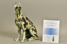 APRIL SHEPHERD (BRITISH CONTEMPORARY) 'ON GUARD' a limited edition sculpture of a Great Dane 43/295,