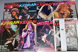 KERRANG! MAGAZINE, Issues 1-7 and No 9, all appear complete and in good condition except No 1 has
