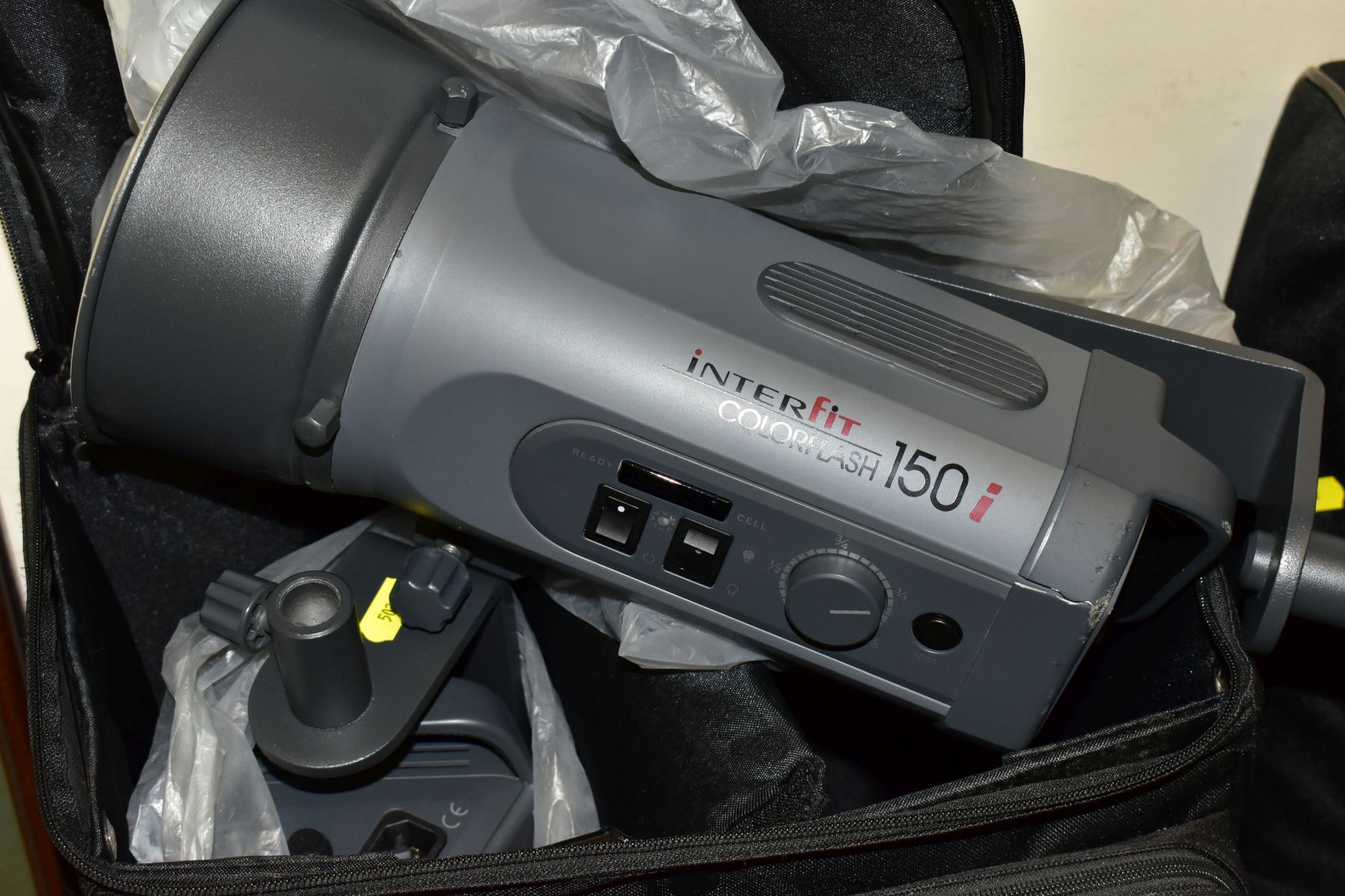 PHOTOGRAPHIC STUDIO FLASH LIGHTING EQUIPMENT, comprising two Interfit Colourflash 1000's heads in - Image 2 of 6