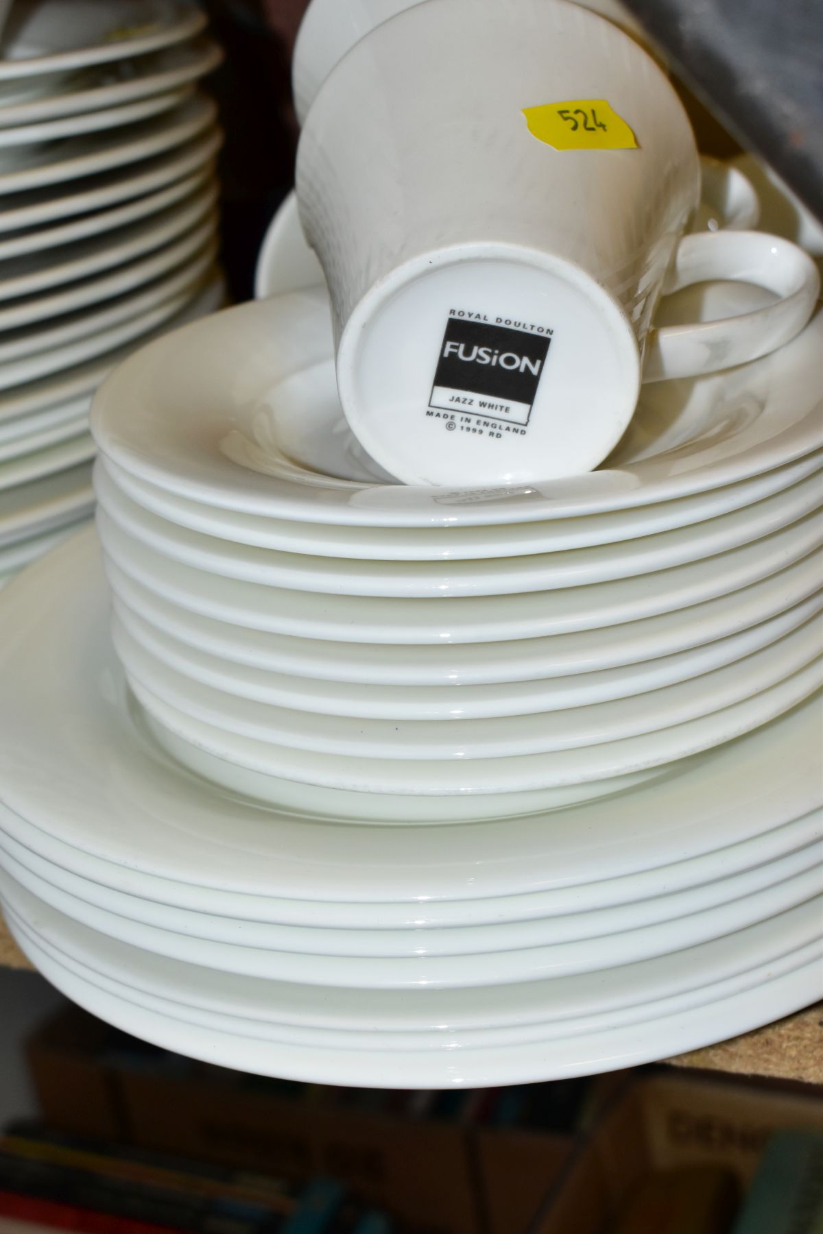 A ROYAL DOULTON FUSION WHITE PART DINNER SERVICE, includes seconds, comprising eleven coffee cups, - Image 2 of 4