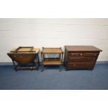 AN EDWARDIAN MAHOGANY CHEST OF TWO OVER TWO LONG DRAWERS, width 108cm x depth 47cm x height 83cm,