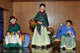 THREE ROYAL DOULTON FIGURES, comprising 'Tuppence a Bag' HN2320, 'The Orange Lady' HN1953, the lower