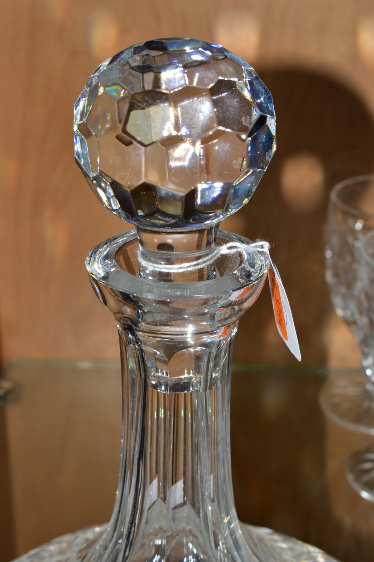 A WATERFORD CRYSTAL SHIPS DECANTER AND MATCHING WATERFORD GLASSES, 'Boyne' pattern, to include a set - Image 8 of 9