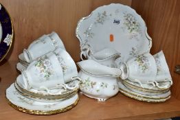 ROYAL ALBERT 'HAWORTH' TEASET, comprising cake/sandwich plate, milk jug, sugar bowl, six teacups,