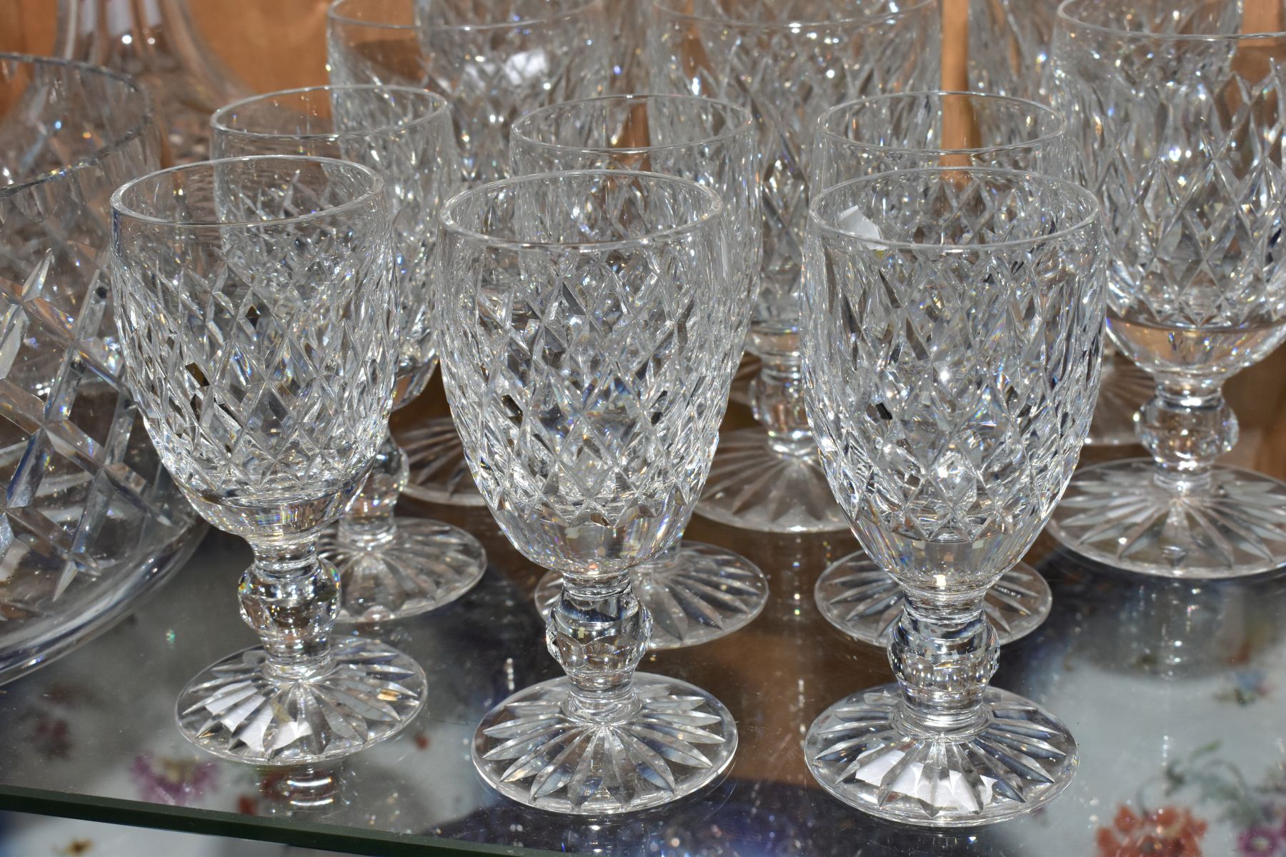 A WATERFORD CRYSTAL SHIPS DECANTER AND MATCHING WATERFORD GLASSES, 'Boyne' pattern, to include a set - Image 2 of 9