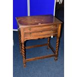 A WALKER & HALL CANTEEN OF SILVER PLATED CUTLERY IN AN OAK CABINET, the oak cabinet with barley