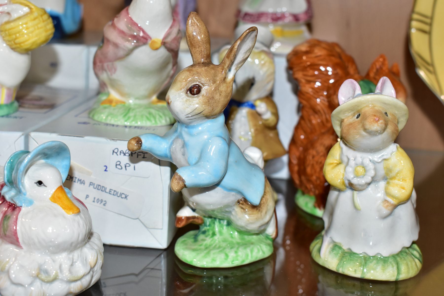 ELEVEN BEATRIX POTTER FIGURES, comprising six Beswick Flopsy, Mopsy and Cottontail, Amiable Guinea- - Image 5 of 12