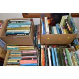 BOOKS, six boxes containing approximately one hundred and fifty hardback / paperback titles