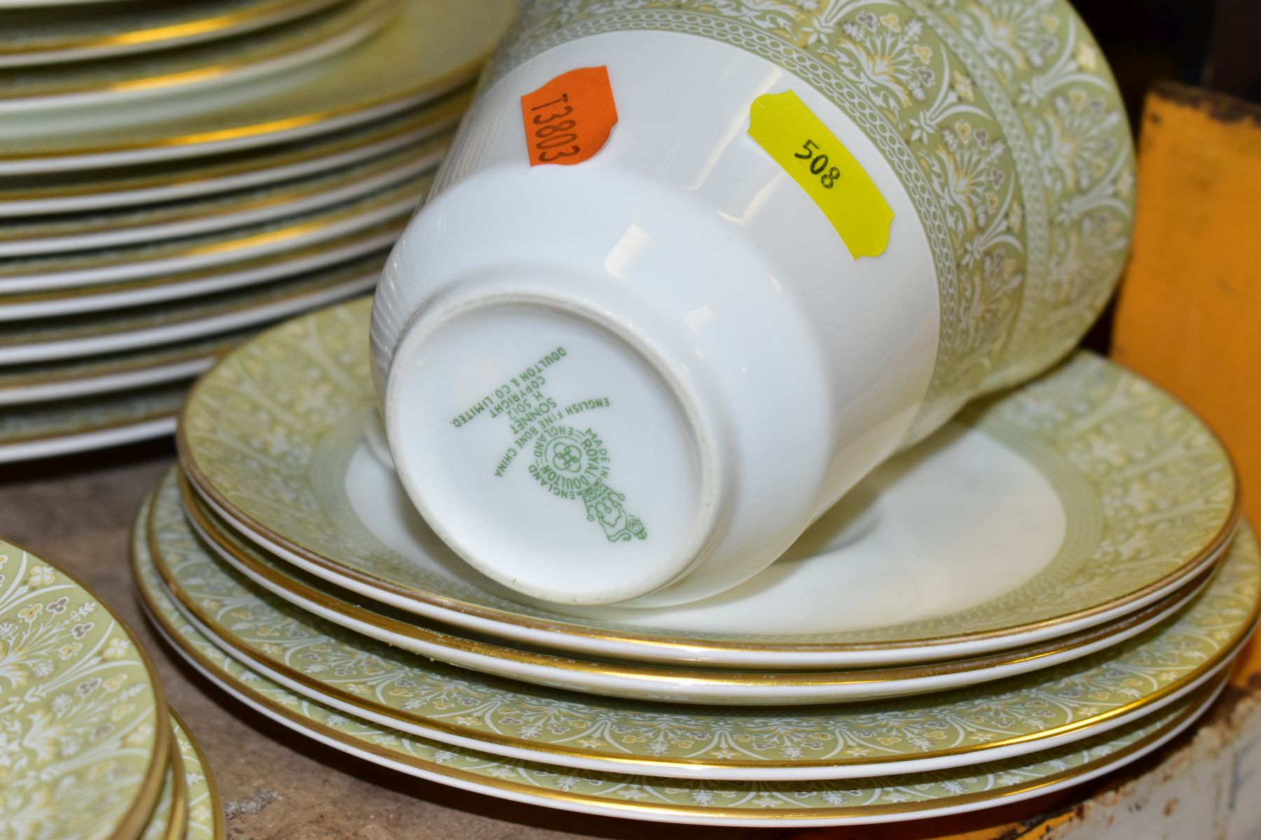 ROYAL DOULTON 'SONNET' PART DINNER SERVICE, comprising six tea cups and saucers, six 16.5cm - Image 2 of 6