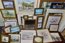 PAINTINGS AND PRINTS ETC, to include watercolours by Sheila Richards, subjects include a harbour
