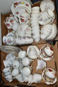 TWO BOXES OF ASSORTED PART TEA SETS, including a set of six Royal Albert Empress Series '