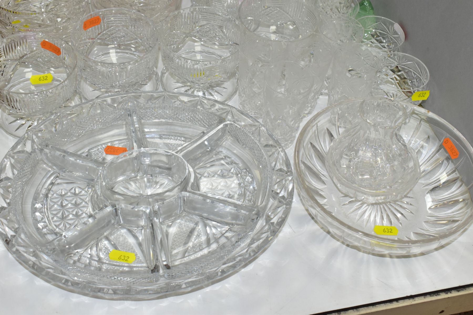 A GROUP OF MOSTLY CUT GLASS, including a pair of Royal Brierley Crystal goblets with engraved - Image 2 of 7