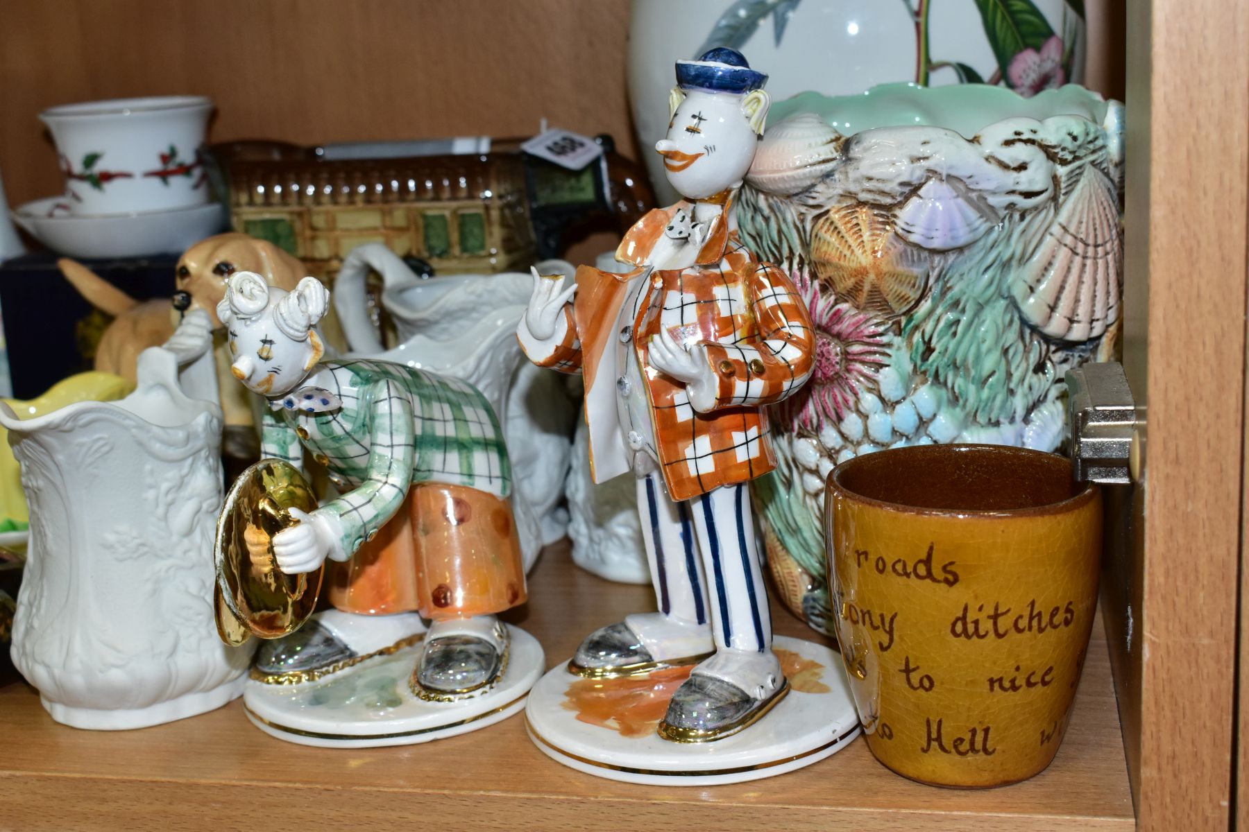 A GROUP OF ASSORTED CERAMICS, to include two Italian pottery clown figures, S.D, a Royal Doulton ' - Image 2 of 12