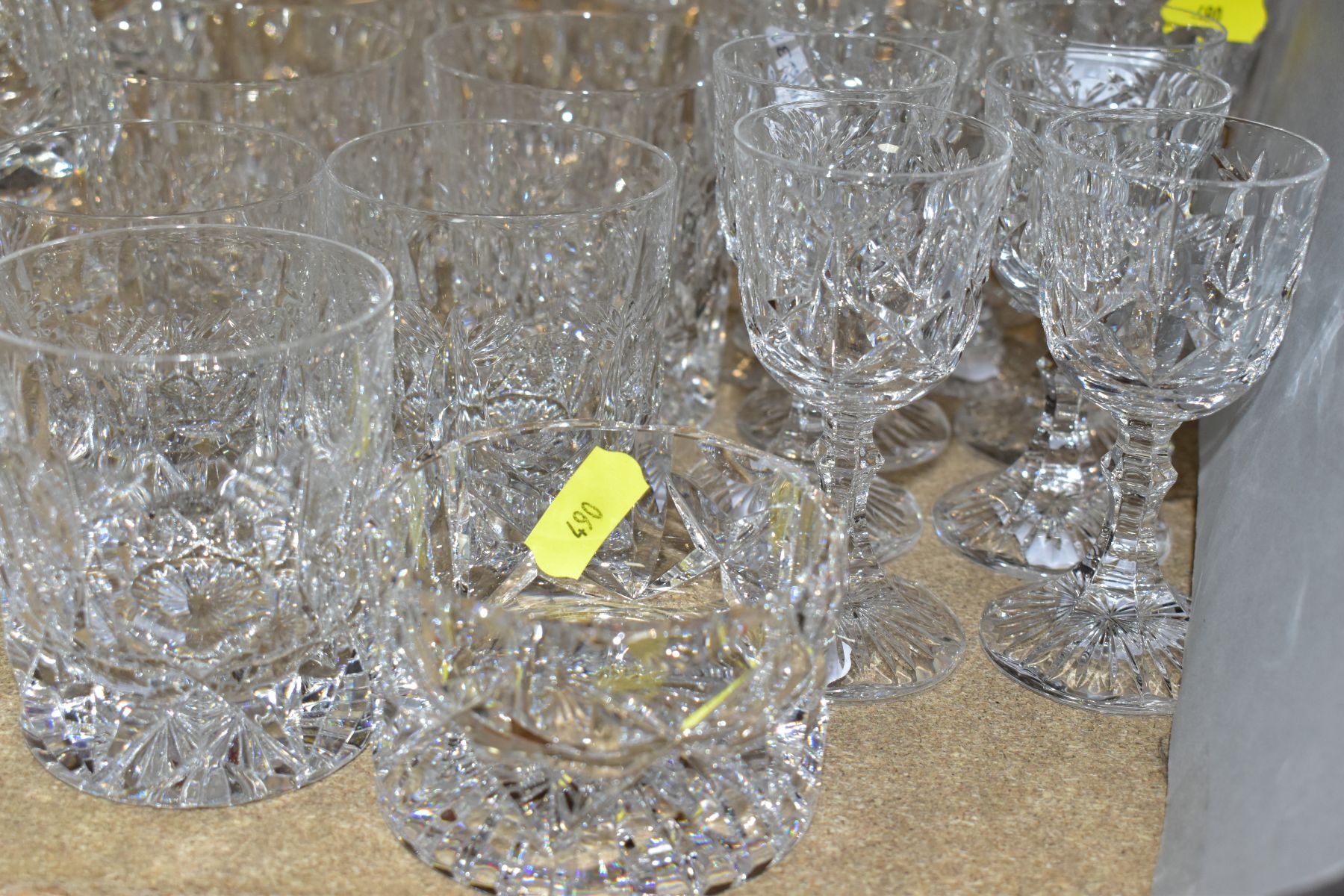 A PARCEL OF CUT GLASS, ETC, to include a ships decanter with slice cut stopper - small nibbles to - Image 3 of 10