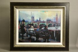 CHRISTIAN HOOK (BRITISH 1971) 'EMBANKMENT' a limited edition print of a London scene 13/195,