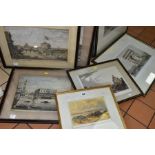 18TH AND 19TH CENTURY PRINTS etc, comprising 'The Aelian Bridge and Castle of St Angelo' engraving