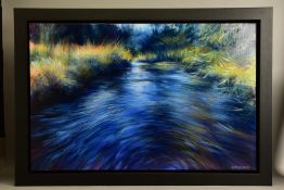 NICK ANDREW (BRITISH CONTEMPORARY) 'ASTACUSA' an impressionist style river landscape, signed