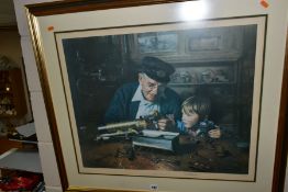 DAVID SHEPHERD (BRITISH 1931-2017) 'GRANDPA'S WORKSHOP' a limited edition print of a small boy