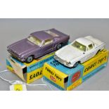 TWO BOXED CORGI TOYS CARS, 'The Saint's' Volvo P1800, No 258, Saint logo removed from bonnet,