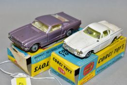 TWO BOXED CORGI TOYS CARS, 'The Saint's' Volvo P1800, No 258, Saint logo removed from bonnet,