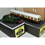 TWO BOXED TOWER MODELS BRASS 0 GAUGE G.W.R. MODEL RAILWAY ITEMS, class 14XX tank locomotive, No