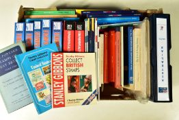 A LARGE BOX OF STAMP CATALOGUES AND OTHER ACCESSORIES including S.O.W. 2008 in excellent condition.