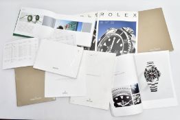 A COLLECTION OF 'ROLEX' AND 'JAEGER-LE-COULTRE CATALOGUES, to include two 'The Rolex Magazine, issue