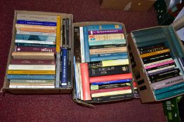 SIX BOXES OF BOOKS, mostly philosophy and literature, to include works by or about Heidegger, Hegel,