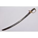 A CIRCA 1900? CURVED SWORD, overall blade length approximately 78cm, the blade is marked with the