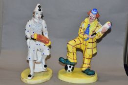 TWO COALPORT FIGURES from Cavalcade of Clowns Series, 'Auguste's Bouquet' height 22cm and 'White